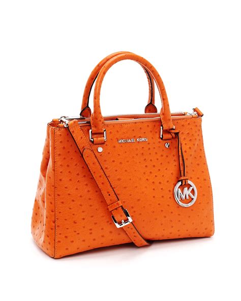 michael kors bedford ostrich bag|Michael Kors leather tote bag.